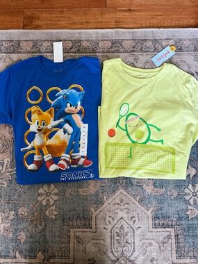 Sonic 2 Blue Kids Short Sleeve Tee - Sonic & Tails Graphic